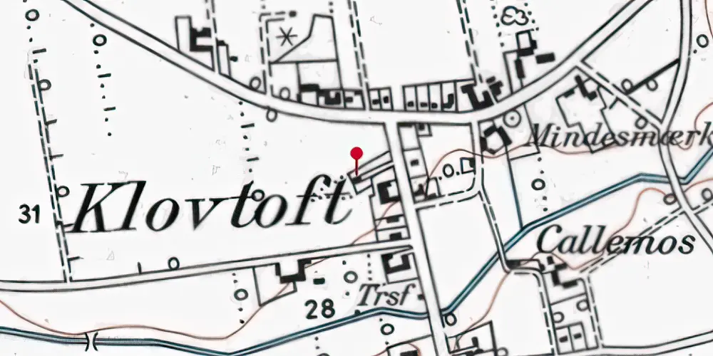 Historisk kort over Klovtoft Station Historisk kort over Klovtoft Station