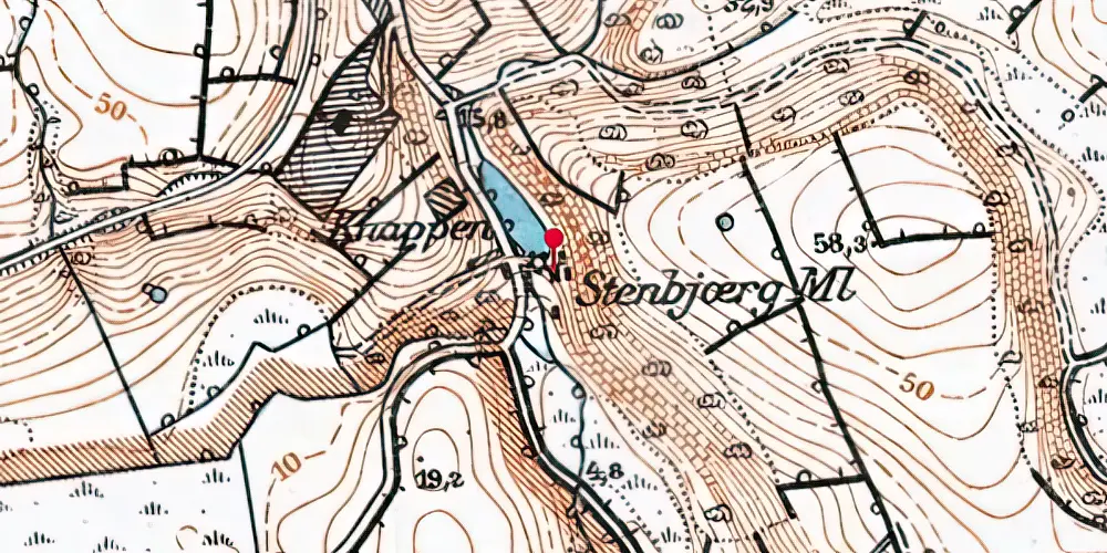 Historisk kort over Knappen Stationskro Historisk kort over Knappen Stationskro