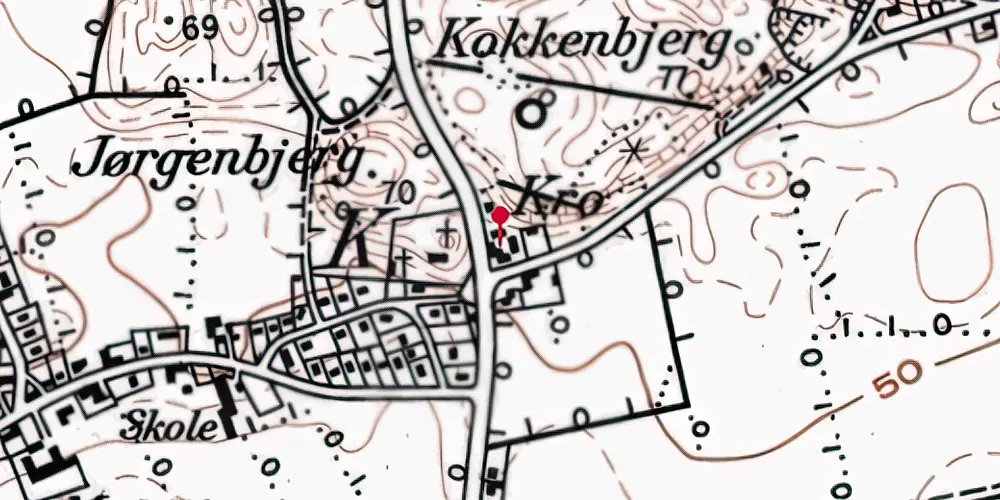 Historisk kort over Knivsbjerg Stationskro Historisk kort over Knivsbjerg Stationskro