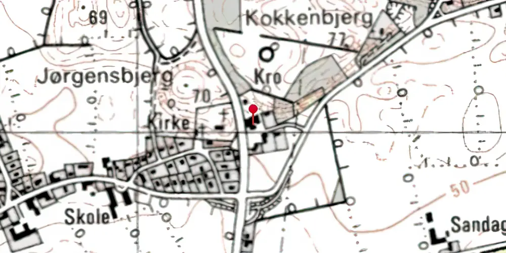 Historisk kort over Knivsbjerg Stationskro Historisk kort over Knivsbjerg Stationskro