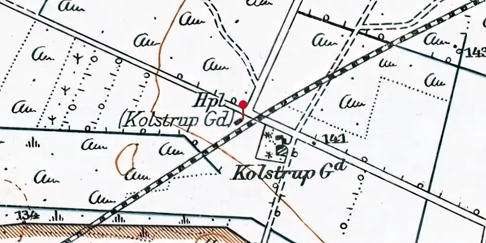 Historisk kort over Kolstrupgaard Holdeplads Historisk kort over Kolstrupgaard Holdeplads