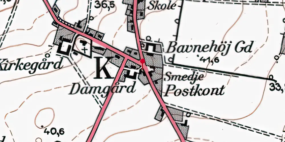 Historisk kort over Krejbjerg Station Historisk kort over Krejbjerg Station