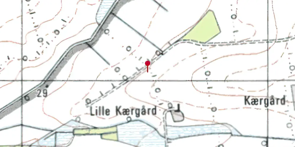 Historisk kort over Kærgaard Trinbræt Historisk kort over Kærgaard Trinbræt