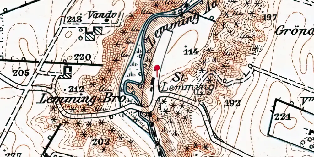 Historisk kort over Lemming Station Historisk kort over Lemming Station