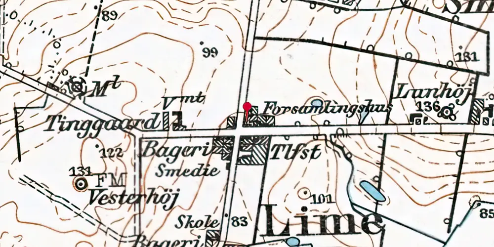 Historisk kort over Lihme Station Historisk kort over Lihme Station