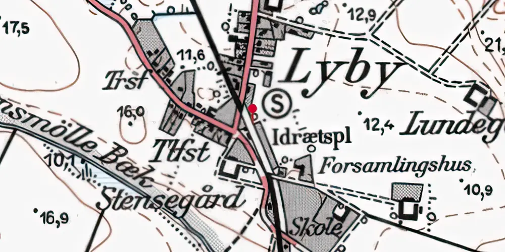 Historisk kort over Lyby Station Historisk kort over Lyby Station