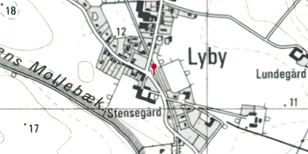 Historisk kort over Lyby Station Historisk kort over Lyby Station