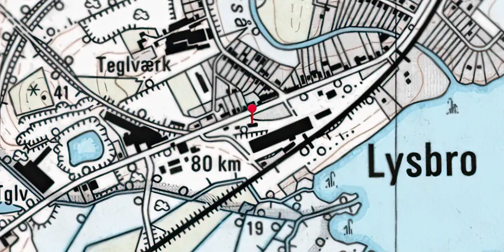 Historisk kort over Lysbro Station Historisk kort over Lysbro Station