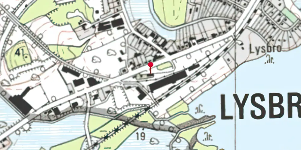 Historisk kort over Lysbro Station Historisk kort over Lysbro Station