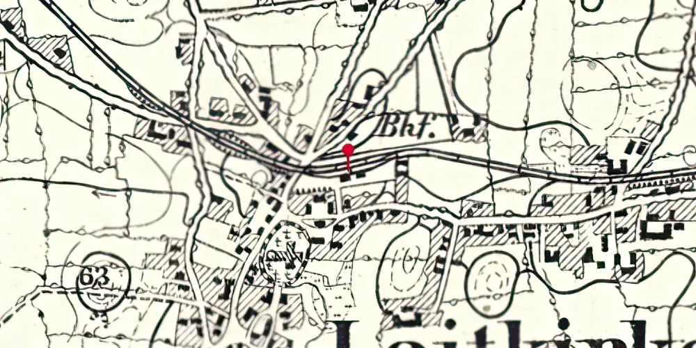 Historisk kort over Løjt Kirkeby Stationskro Historisk kort over Løjt Kirkeby Stationskro