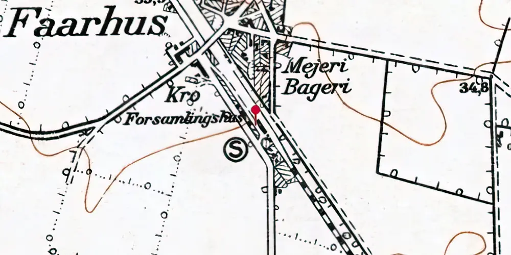 Historisk kort over Fårhus Trinbræt