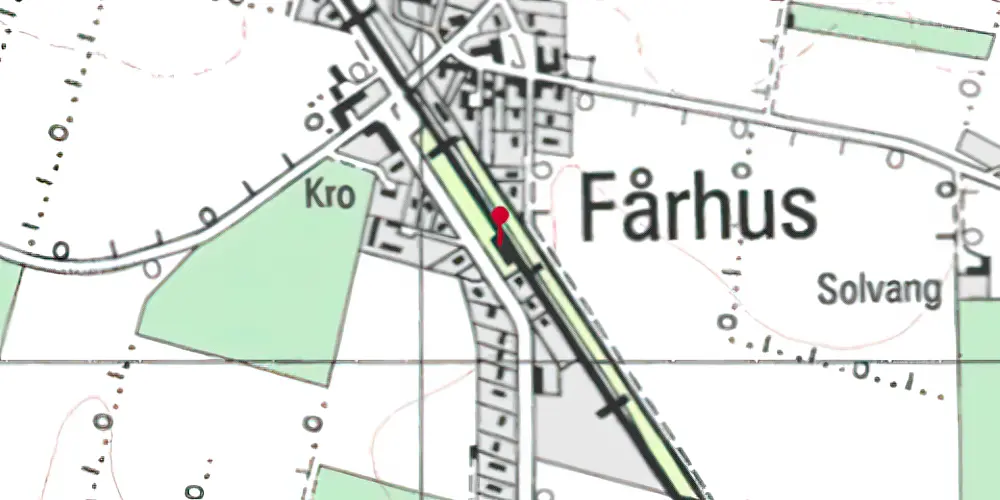 Historisk kort over Fårhus Trinbræt