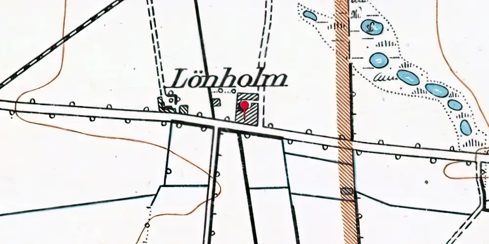 Historisk kort over Lønholm Trinbræt Historisk kort over Lønholm Trinbræt