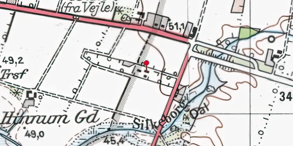 Historisk kort over Løvlund Holdeplads Historisk kort over Løvlund Holdeplads