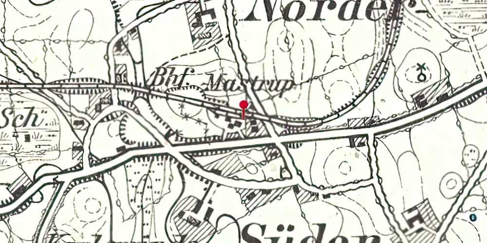 Historisk kort over Marstrup Station Historisk kort over Marstrup Station