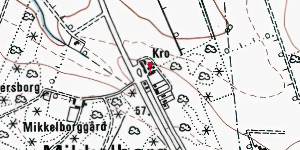 Historisk kort over Mikkelborg Stationskro