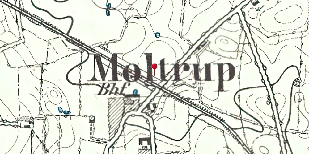 Historisk kort over Moltrup Station Historisk kort over Moltrup Station
