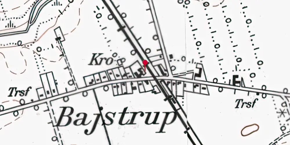 Historisk kort over Bajstrup Station Historisk kort over Bajstrup Station