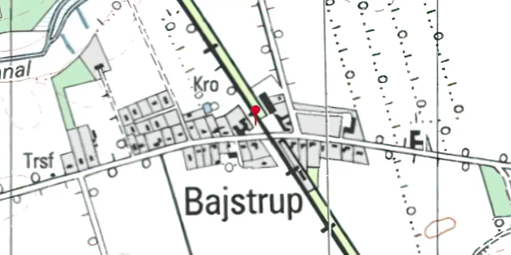 Historisk kort over Bajstrup Station Historisk kort over Bajstrup Station