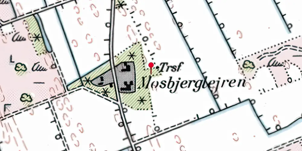 Historisk kort over Mosbjerglejren Station Historisk kort over Mosbjerglejren Station