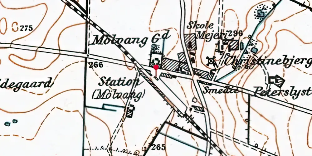 Historisk kort over Mølvang Station Historisk kort over Mølvang Station