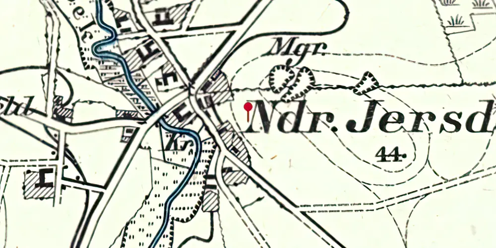Historisk kort over Neder Jerstal Station