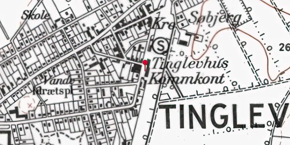 Historisk kort over Tinglev Station Historisk kort over Tinglev Station