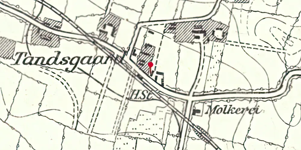 Historisk kort over Neder-Tandslet Station Historisk kort over Neder-Tandslet Station