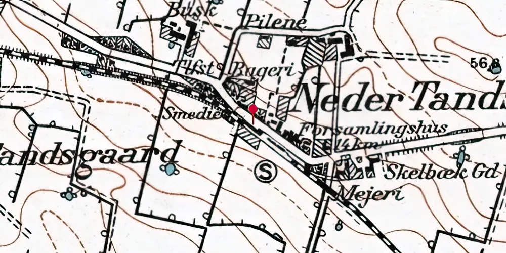 Historisk kort over Neder-Tandslet Station Historisk kort over Neder-Tandslet Station