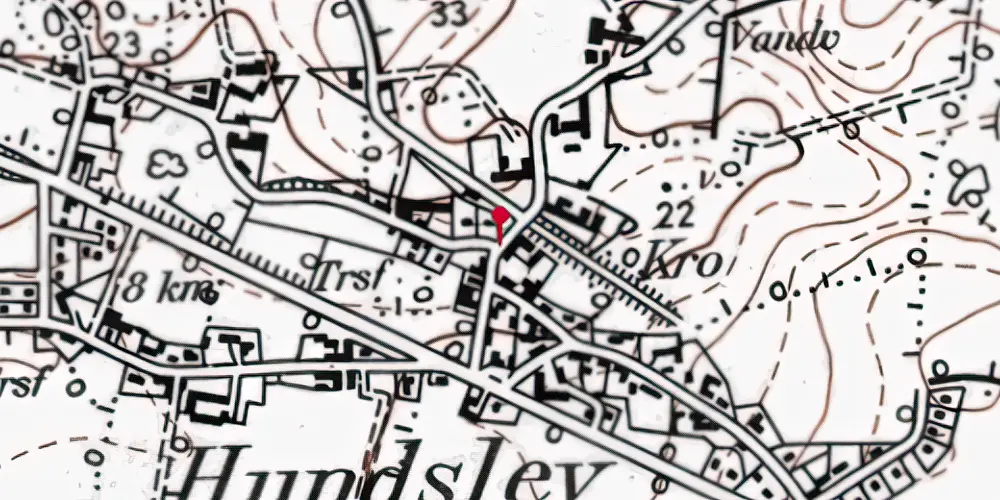 Historisk kort over Notmark-Hundslev Stationskro