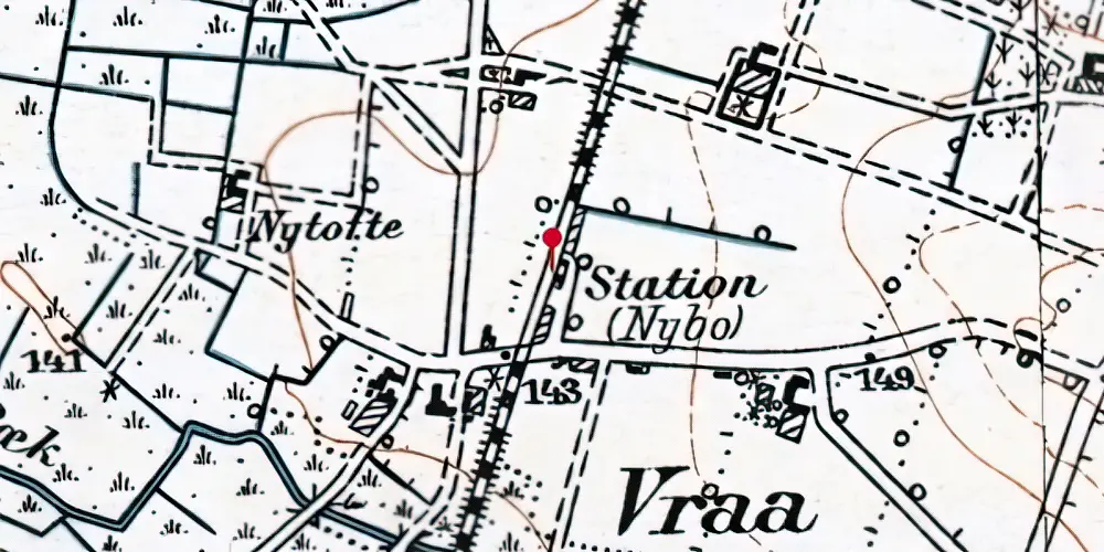 Historisk kort over Nybo Trinbræt