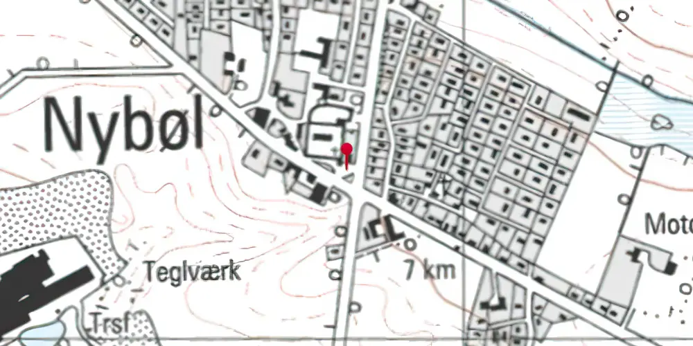 Historisk kort over Nybøl Station Historisk kort over Nybøl Station