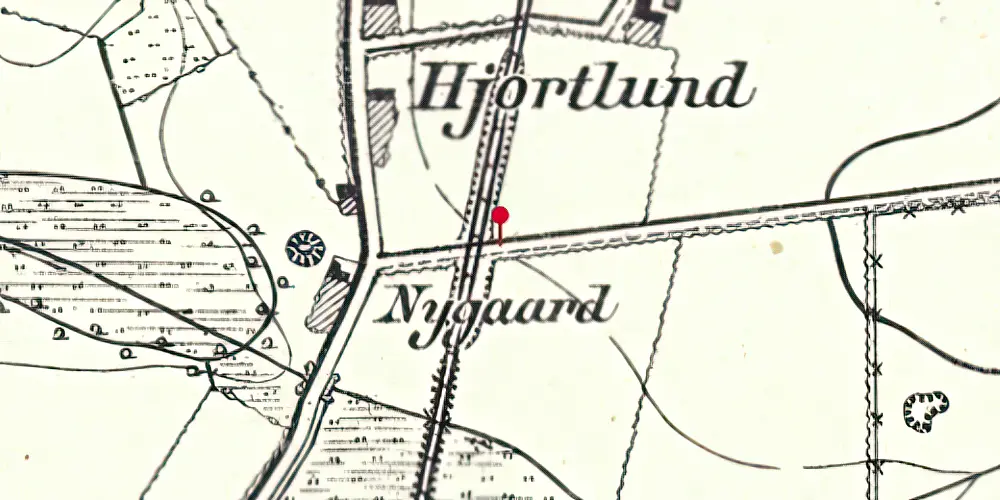 Historisk kort over Nygaard Trinbræt Historisk kort over Nygaard Trinbræt