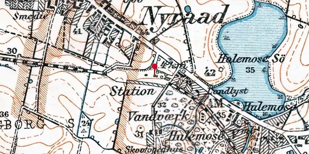 Historisk kort over Nyråd Station