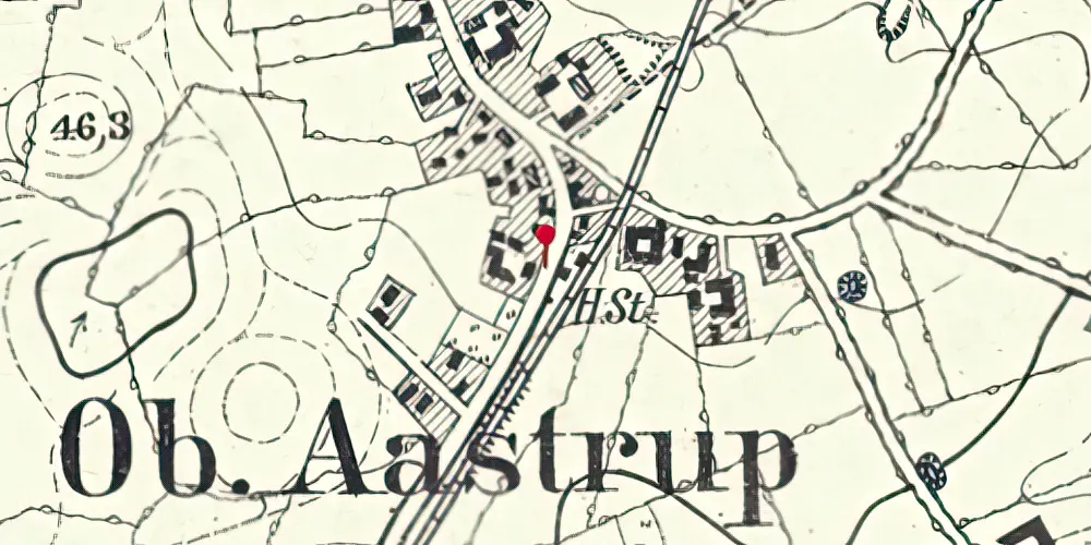 Historisk kort over Over Aastrup Station Historisk kort over Over Aastrup Station