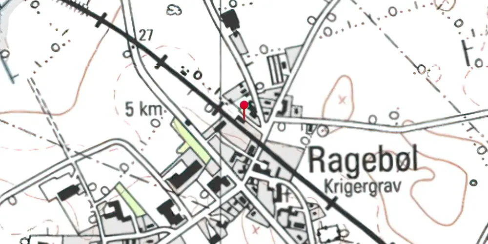 Historisk kort over Ragebøl Station