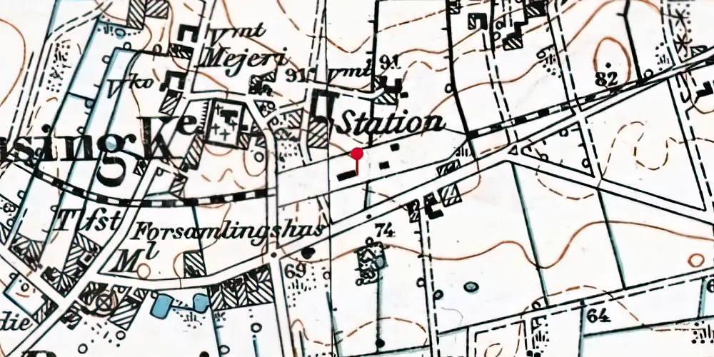 Historisk kort over Ramsing Station Historisk kort over Ramsing Station