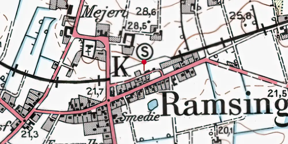 Historisk kort over Ramsing Station Historisk kort over Ramsing Station
