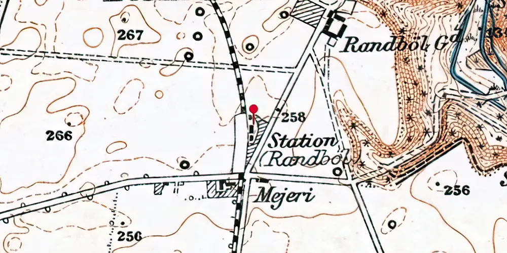 Historisk kort over Randbøl Holdeplads