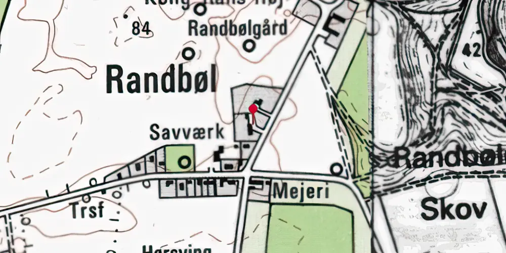 Historisk kort over Randbøl Holdeplads