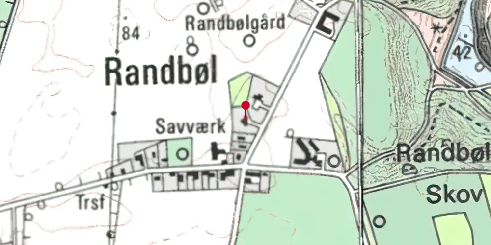 Historisk kort over Randbøl Holdeplads
