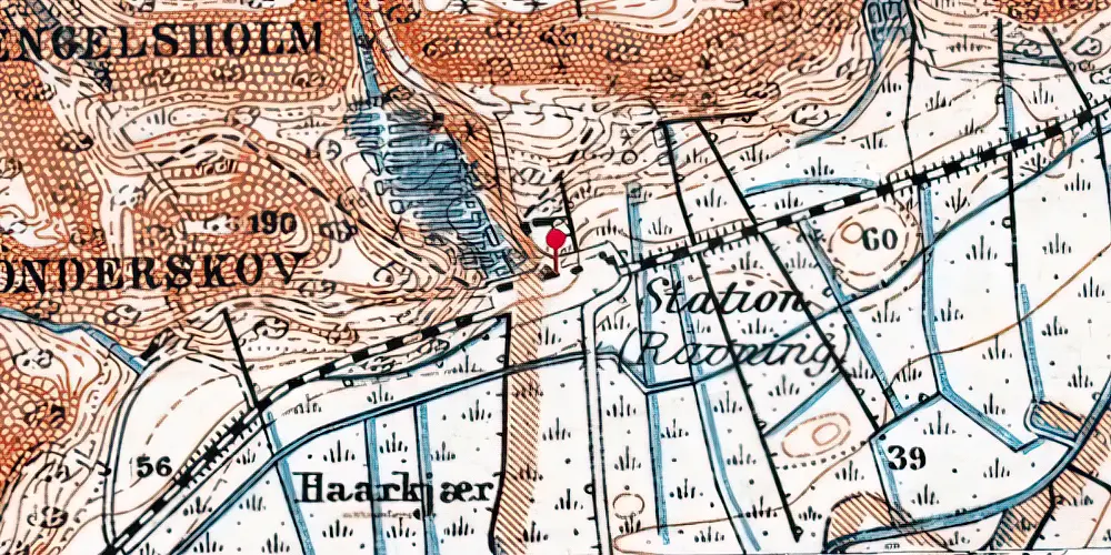 Historisk kort over Ravning Holdeplads Historisk kort over Ravning Holdeplads