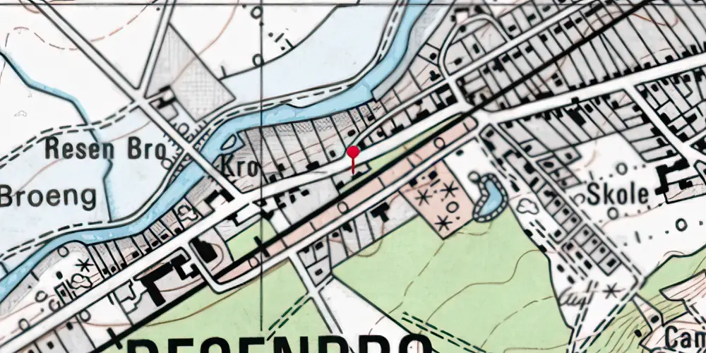 Historisk kort over Resenbro Station