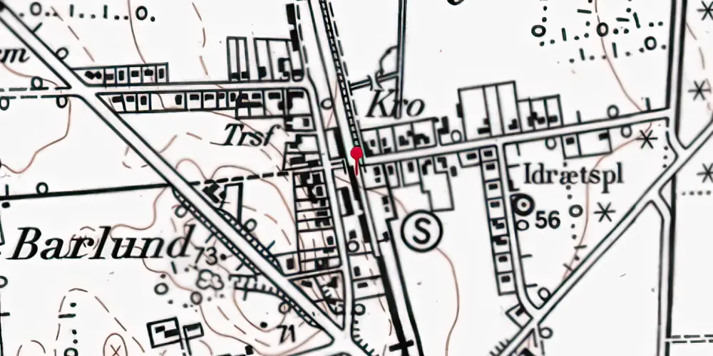 Historisk kort over Hovslund Stationsby Krydsningsstation Historisk kort over Hovslund Stationsby Krydsningsstation