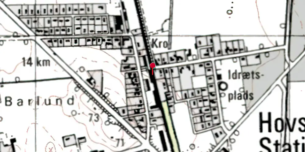 Historisk kort over Hovslund Stationsby Krydsningsstation Historisk kort over Hovslund Stationsby Krydsningsstation