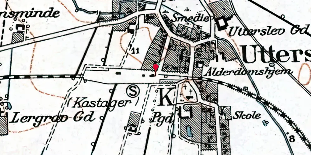 Historisk kort over Kastager Station Historisk kort over Kastager Station