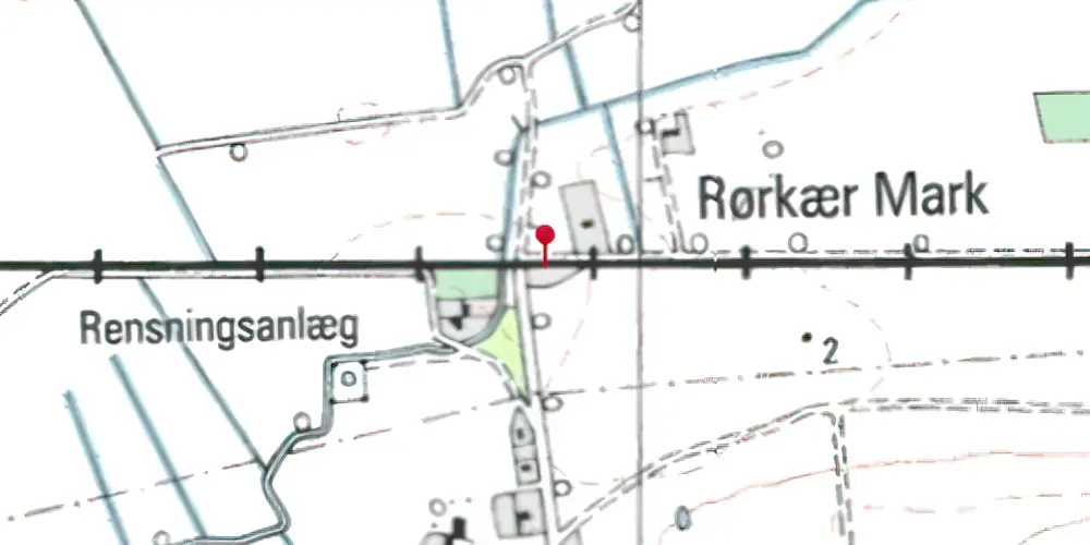 Historisk kort over Rørkær Trinbræt Historisk kort over Rørkær Trinbræt