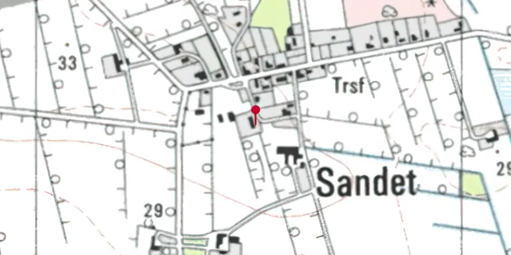 Historisk kort over Sandet Station Historisk kort over Sandet Station