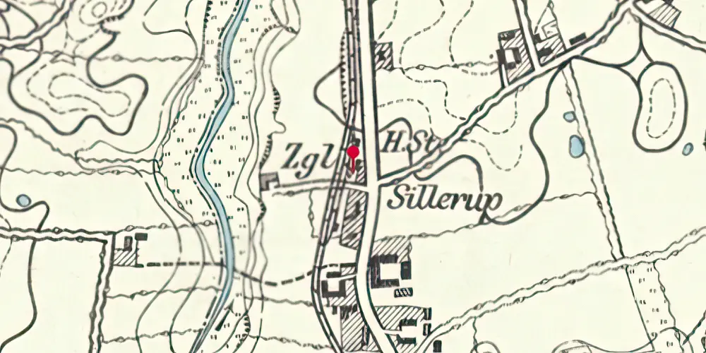 Historisk kort over Sillerup Station Historisk kort over Sillerup Station