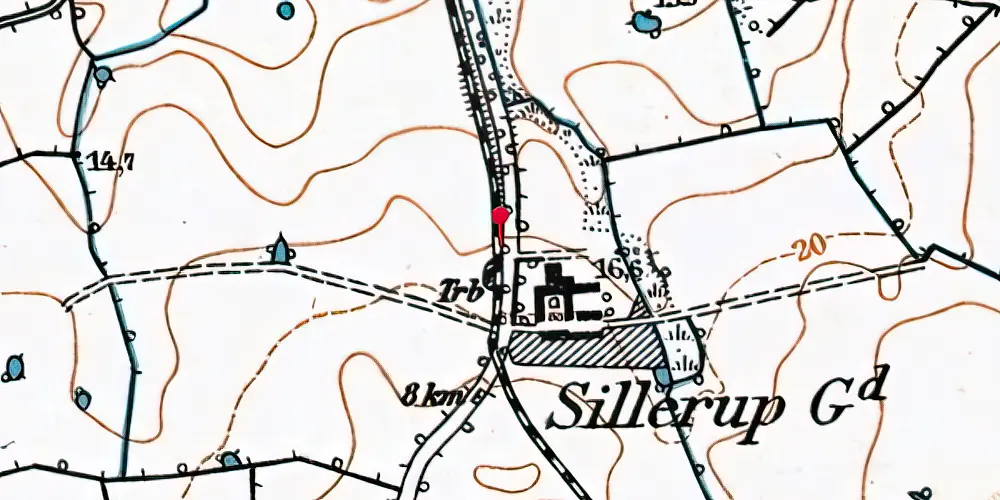 Historisk kort over Sillerupgård Trinbræt Historisk kort over Sillerupgård Trinbræt